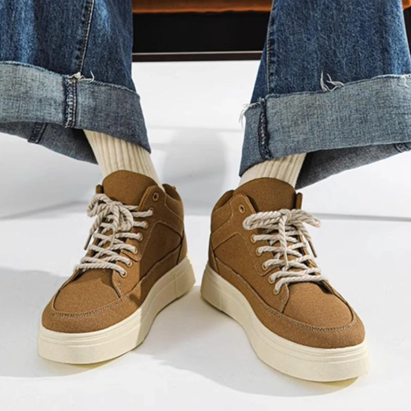 Canvas Sneaker High - Thick Sole Height Increasing High Top