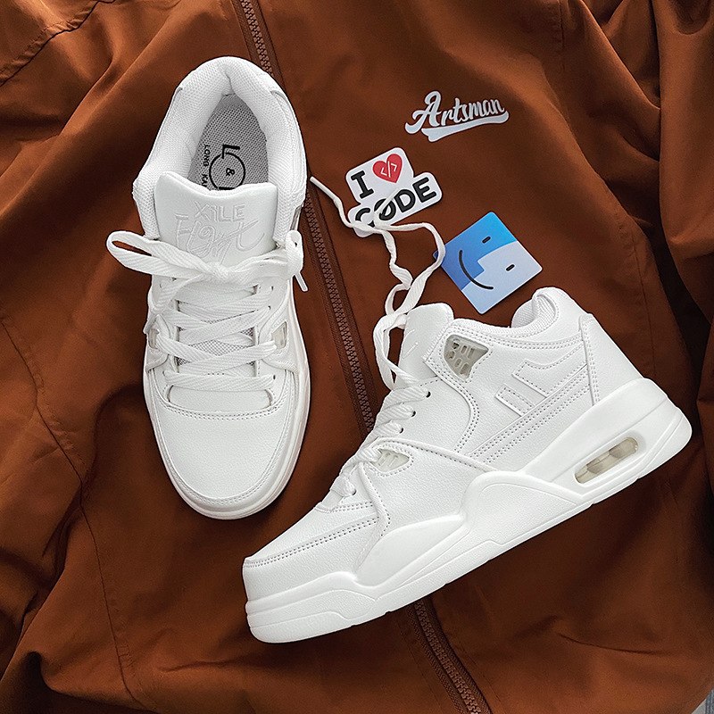 Men Shoes White Colour - White Air Cushion Mens Sneakers Casual