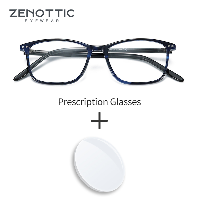 Men Shoes Zegna - ZENOTTIC Square Acetate Prescription Glasses Women/Men