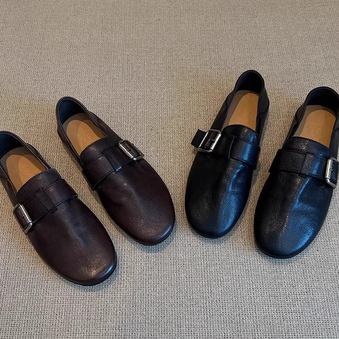 Boat Shoe Leather - Women Shoes Flats Leather Sneakers Shoes