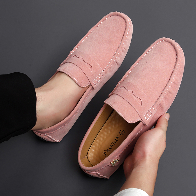 Boat Shoe Leather - Suede Leather Penny Peas Loafers Men