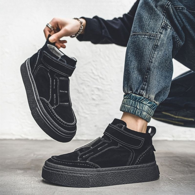 Men Shoes Velcro - 2026 Fashion High Top Velcro Shoes
