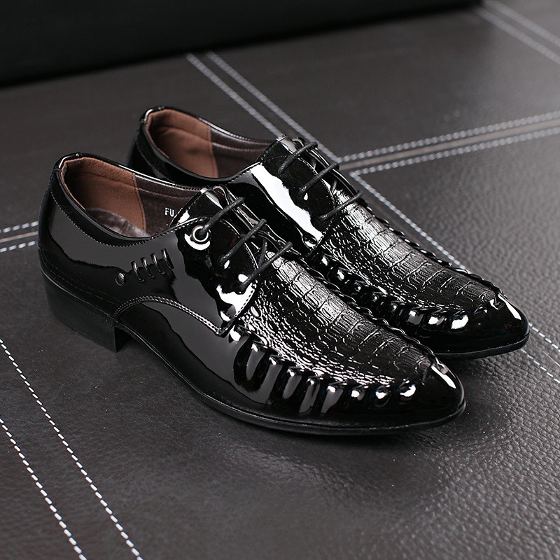 Men Shoes Boss - Men's Dress Leather Shoes Lace-Up Wedding