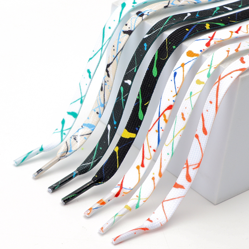 New Splash Ink Shoelaces for S - Men Shoes White Colour 评论和价格
