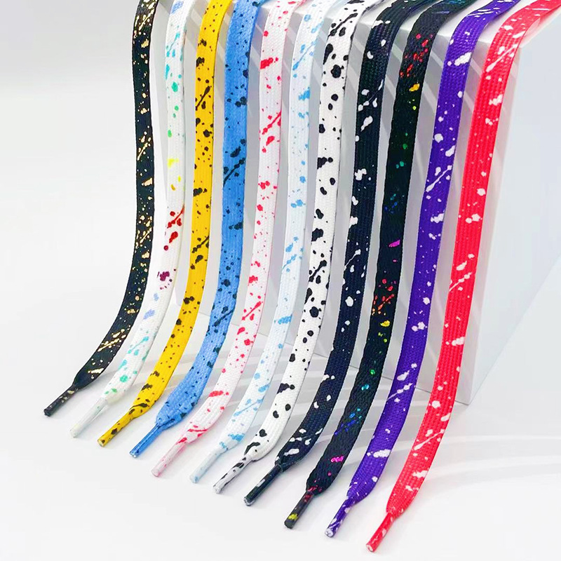 New Splash Ink Shoelaces for S - Men Shoes White Colour 评论和价格