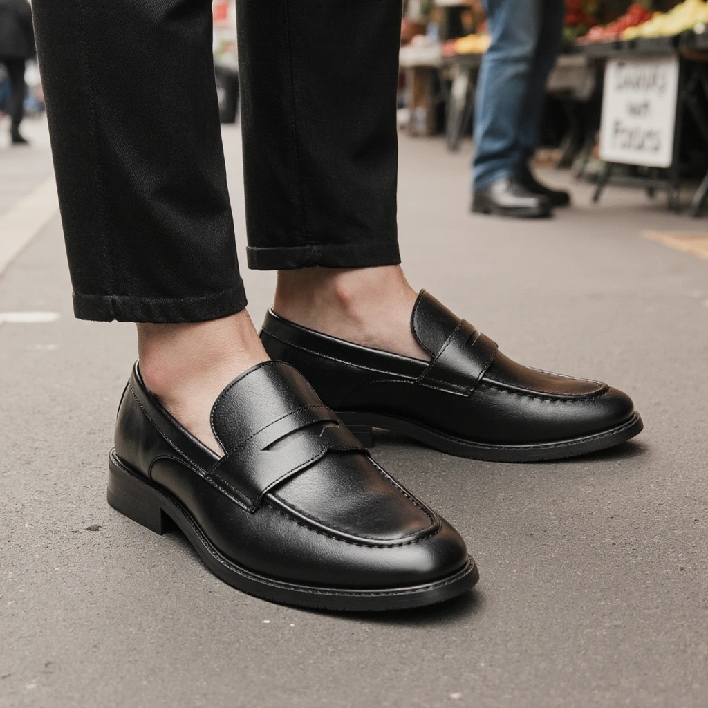 Men's Black Penny Loafers Clas - Men Shoes Boss 评论和价格
