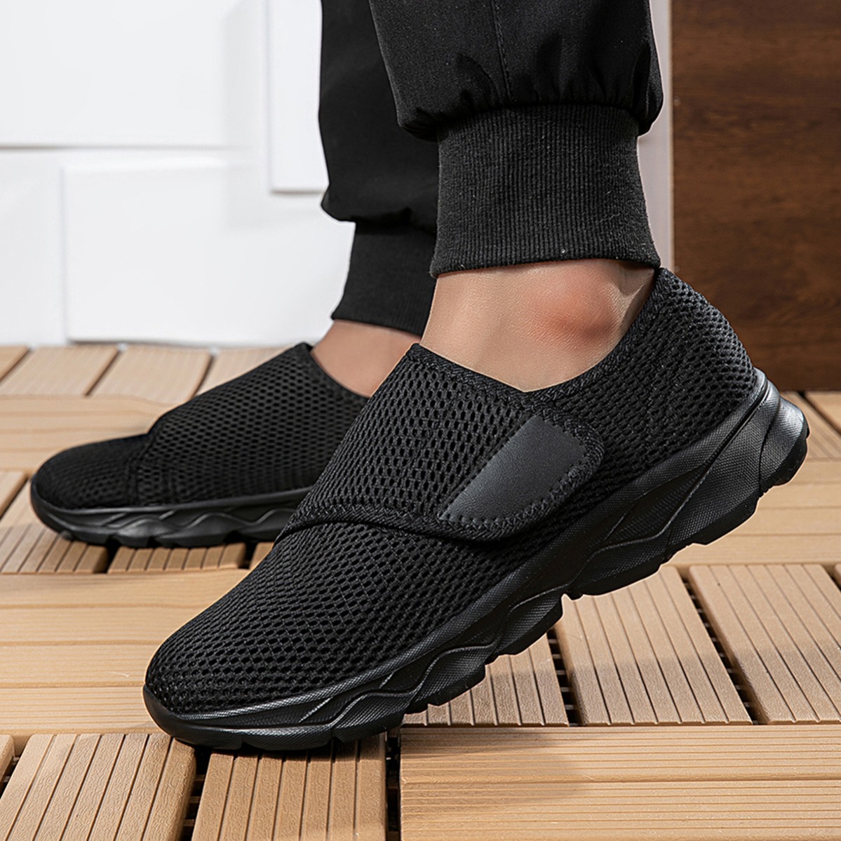 New Men Breathable Mesh Walkin - Men Shoes Velcro 评论和价格