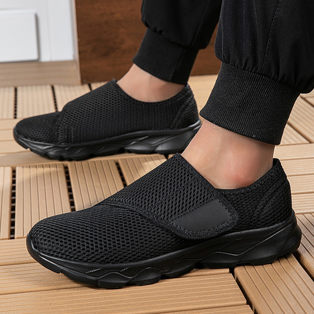 New Men Breathable Mesh Walkin - Men Shoes Velcro 评论和价格