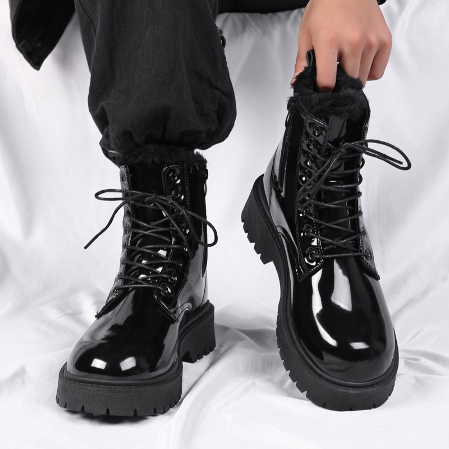 Men's warm plush high-top boot - Men'S Shoes Popular 评论和价格