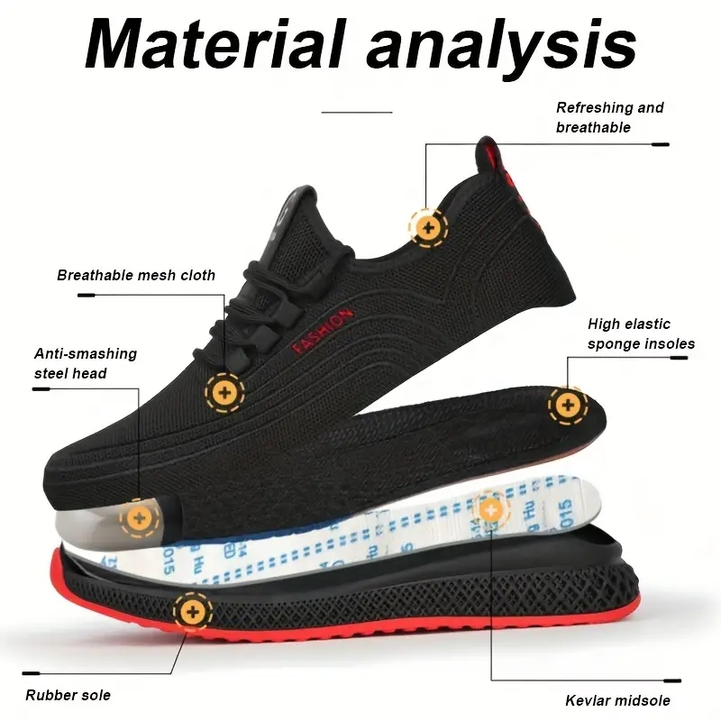 Anti-Smash Puncture-Proof Inde - Men Shoes Office 评论和价格