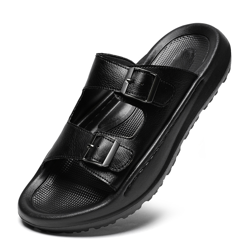 Mens Slip On Sandals Leather S - Men Shoes Velcro 评论和价格