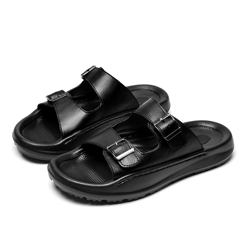 Mens Slip On Sandals Leather S - Men Shoes Velcro 评论和价格