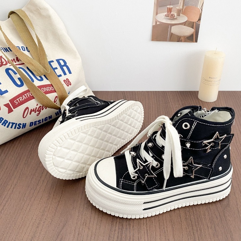 Women's Shoes New Korean Versi - Canvas Sneaker High 评论和价格