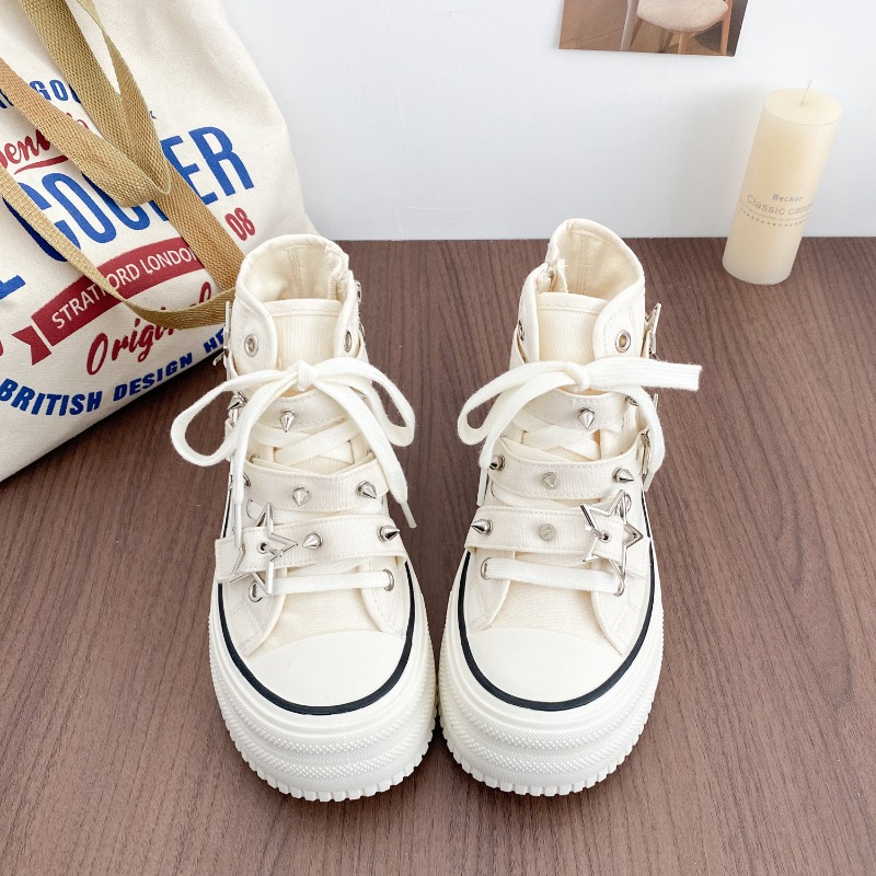 Women's Shoes New Korean Versi - Canvas Sneaker High 评论和价格