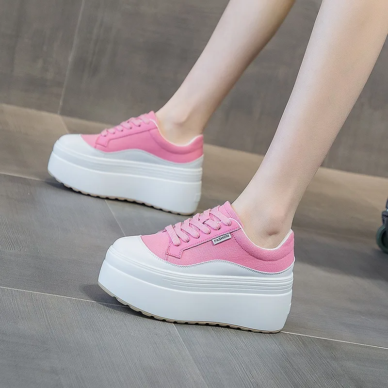 8cm New Canvas Genuine Leather - Canvas Sneaker High 评论和价格