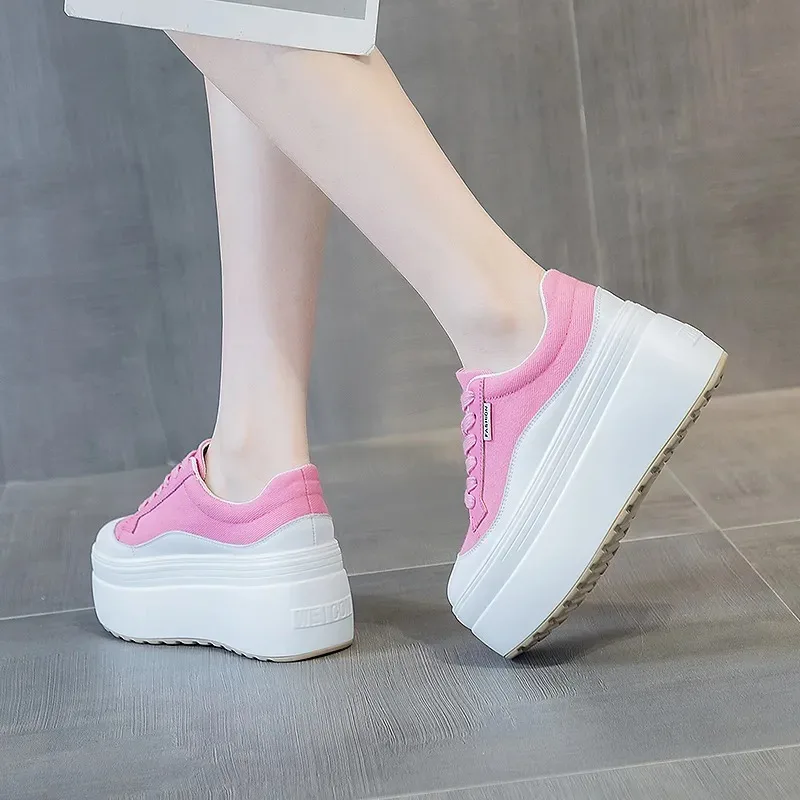 8cm New Canvas Genuine Leather - Canvas Sneaker High 评论和价格