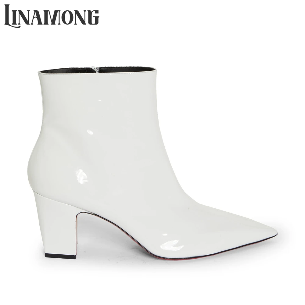 5cm Block Heel Booties for Men - Men Shoes White Colour 评论和价格