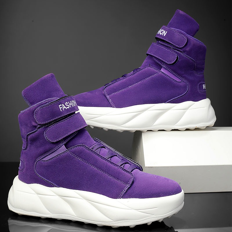 2026 Purple High Top Sneakers  - Men Shoes Velcro 评论和价格