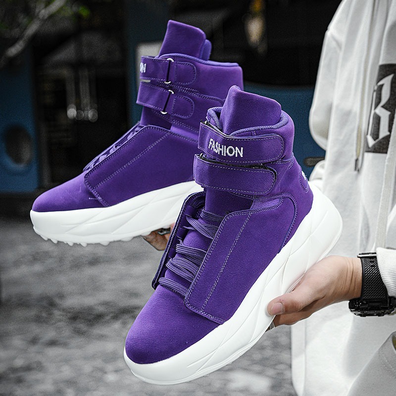2026 Purple High Top Sneakers  - Men Shoes Velcro 评论和价格