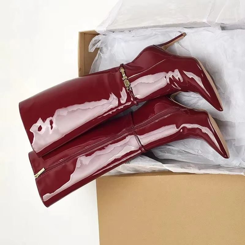Pointed Toe Stiletto High Heel - Boat Shoe Leather 评论和价格