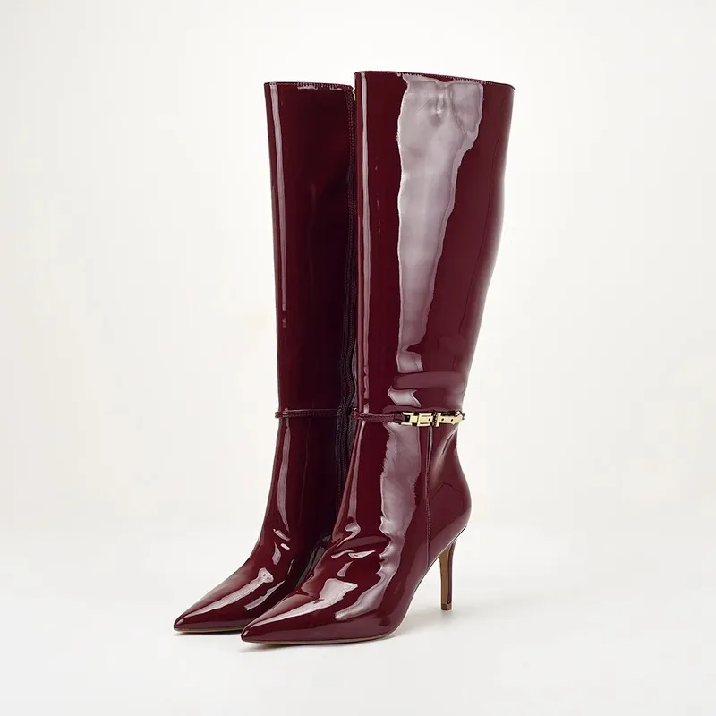 Pointed Toe Stiletto High Heel - Boat Shoe Leather 评论和价格
