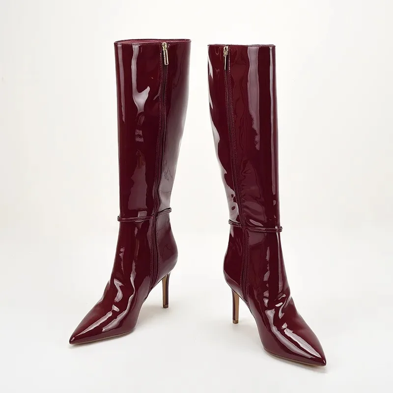 Pointed Toe Stiletto High Heel - Boat Shoe Leather 评论和价格