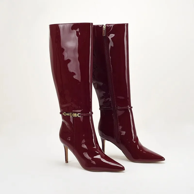Pointed Toe Stiletto High Heel - Boat Shoe Leather 评论和价格