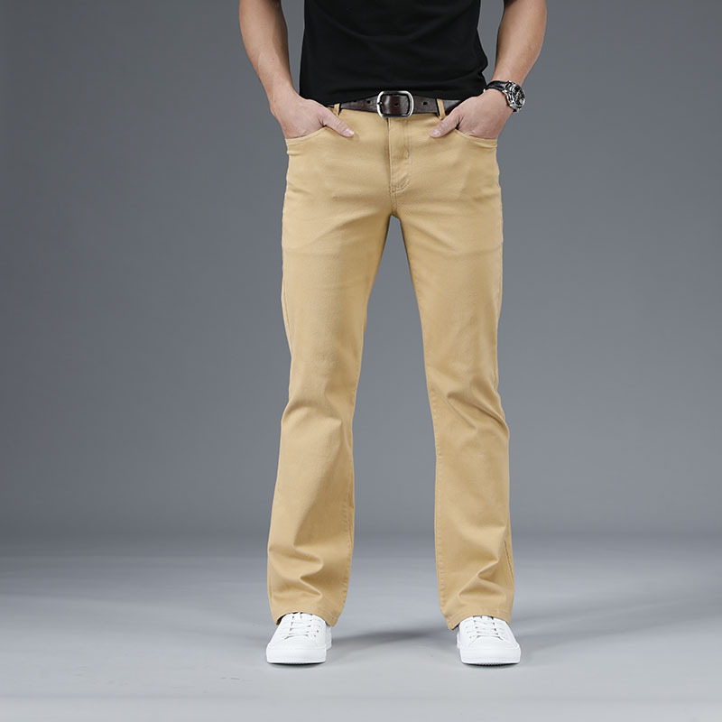 Thin Denim Flare Pants Men Bel - Men Shoes White Colour 评论和价格