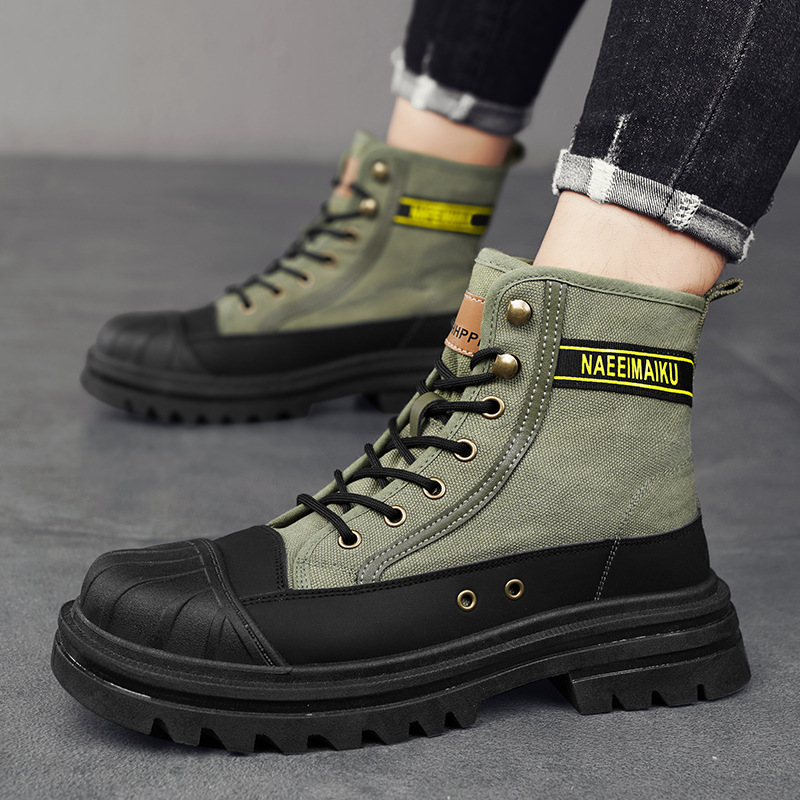 Mens Canvas Boots Fashion High - Men'S Shoes Popular 评论和价格