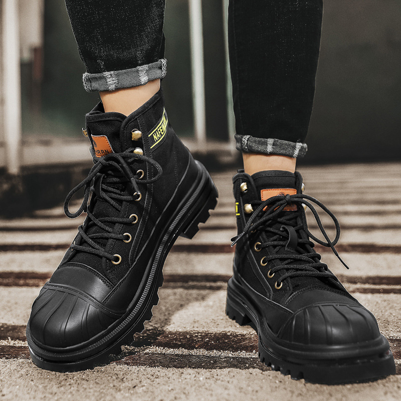 Mens Canvas Boots Fashion High - Men'S Shoes Popular 评论和价格