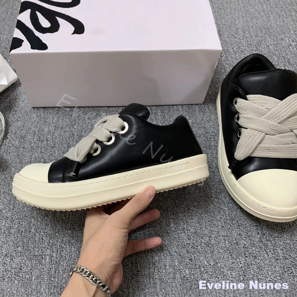 Unisex Black Leather Platform  - Canvas Sneaker High 评论和价格