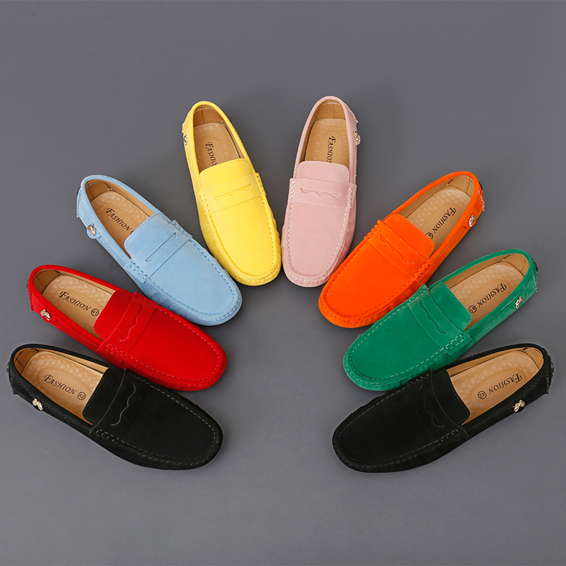 Suede Leather Penny Peas Loafe - Boat Shoe Leather 评论和价格