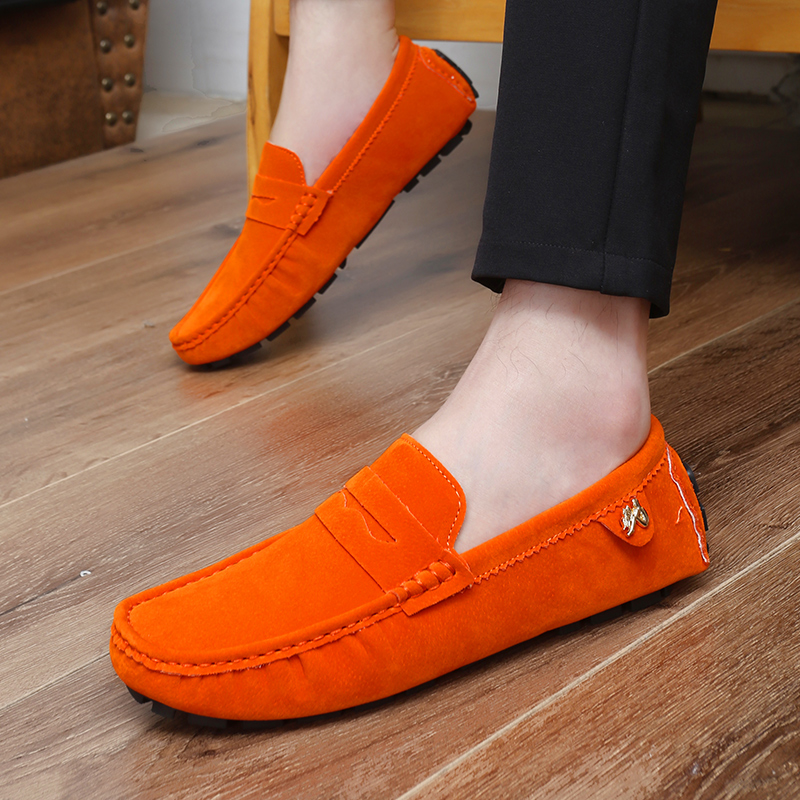 Suede Leather Penny Peas Loafe - Boat Shoe Leather 评论和价格