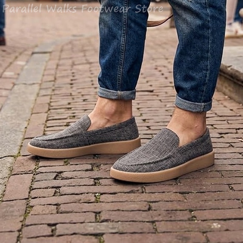 Men's Canvas Slip On Loafers B - Boat Shoe Leather 评论和价格
