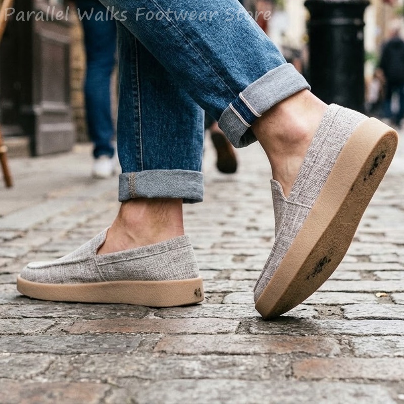 Men's Canvas Slip On Loafers B - Boat Shoe Leather 评论和价格