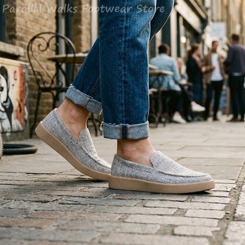 Men's Canvas Slip On Loafers B - Boat Shoe Leather 评论和价格
