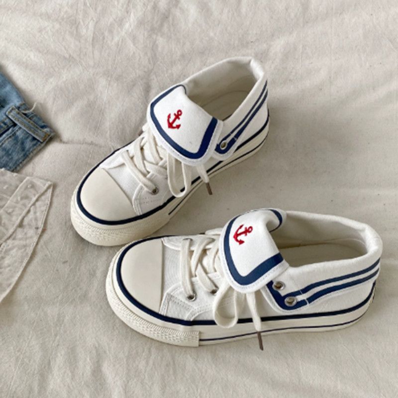 Navy Style High-top Canvas Sho - Canvas Sneaker High 评论和价格