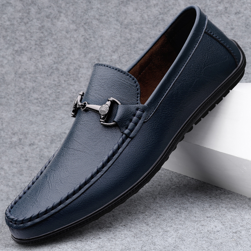 New Black Shoes Men Loafers Br - Boat Shoe Leather 评论和价格