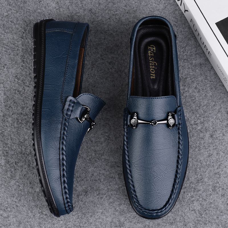 New Black Shoes Men Loafers Br - Boat Shoe Leather 评论和价格