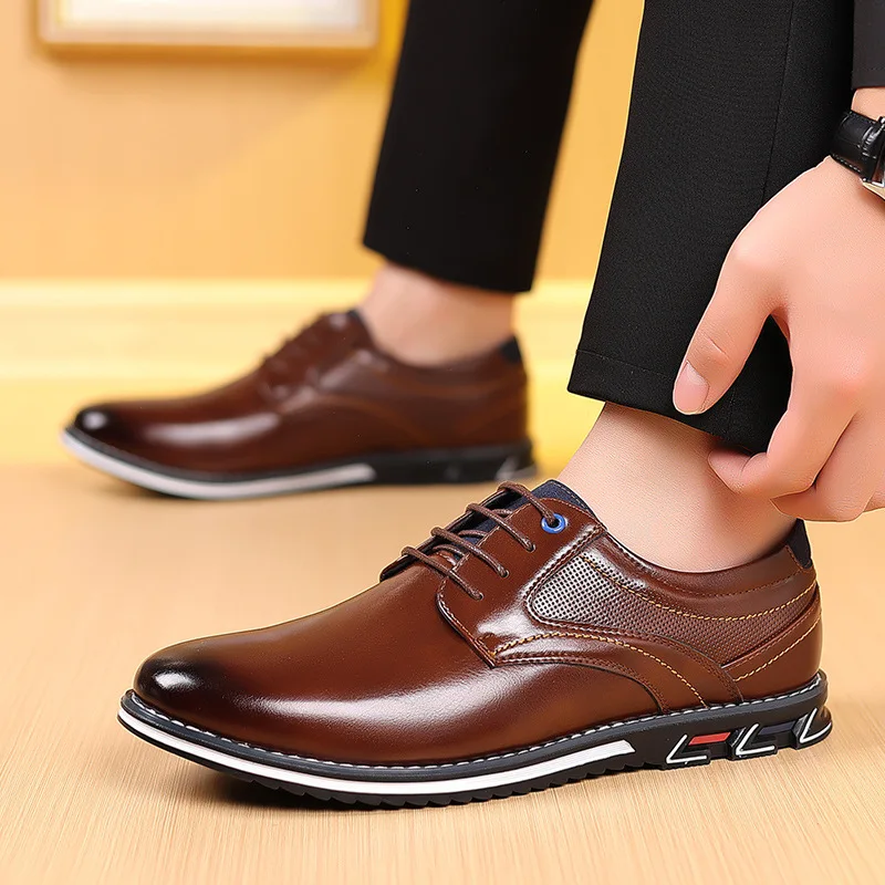 Retro Men Business Leather Sho - Men Shoes Boss 评论和价格